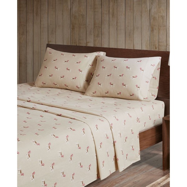 Printed Flannel 3-Pc. Sheet Set, Twin