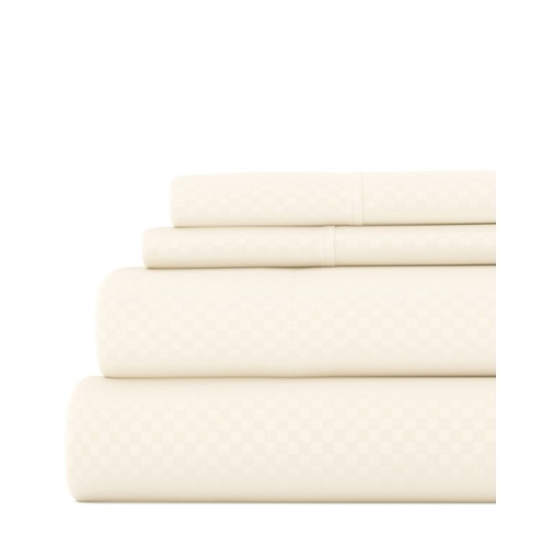 Expressed In Embossed by The Home Collection Checkered 3 Piece Bed Sheet Set, Twin