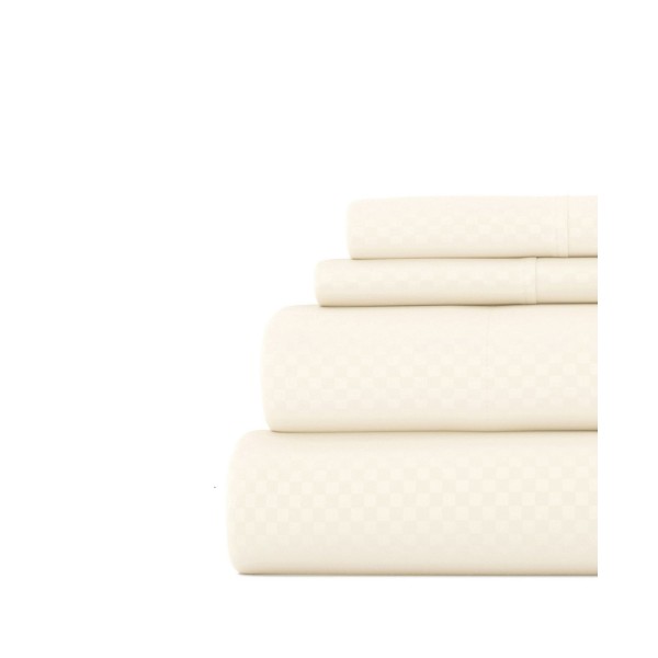 Expressed In Embossed by The Home Collection Checkered 3 Piece Bed Sheet Set, Twin