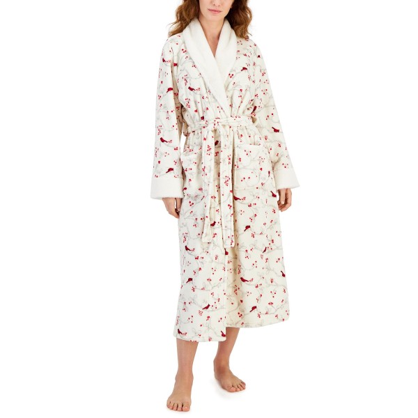 Women's Belted Cardinal-Print Robe