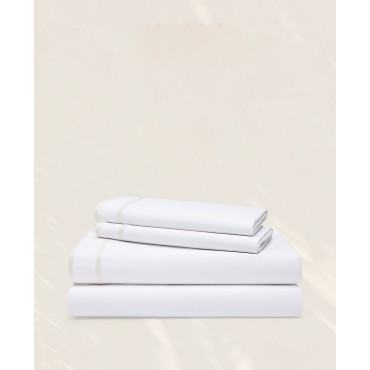 300 Thread Count Sateen Border Pillowcase Pair, Standard 300 Thread Count Sat...