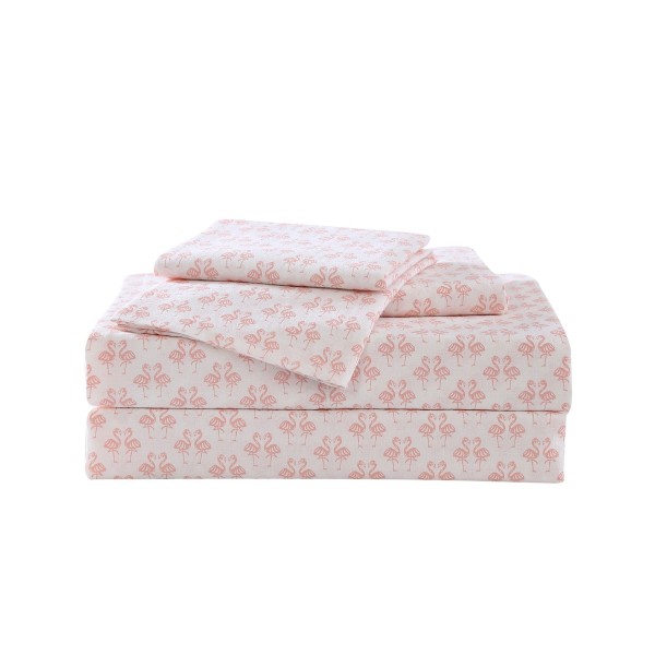 Bahama Flamingle Washed Cotton Sheet Set