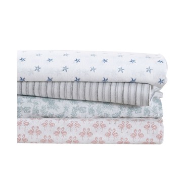 Bahama Flamingle Washed Cotton Sheet Set Bahama Flamingle Was...