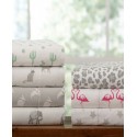 Whimsical Printed Flannel Sheet Set, Twin