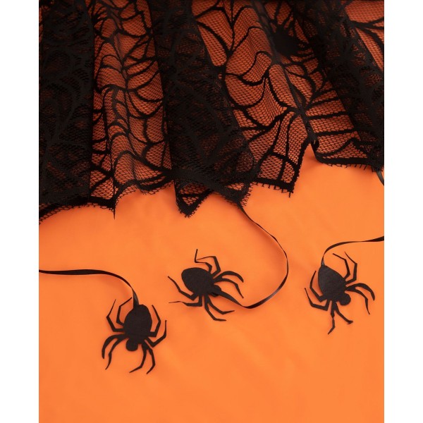 Crawling Halloween Spider Lace Lined Tablecloth - 60