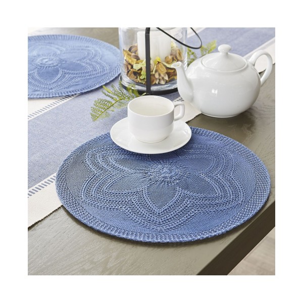 Design Import Floral Woven Round Placemat, Set of 6