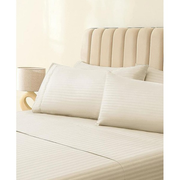 6 PC Striped Rayon From Bamboo Solid Performance Sheet Set