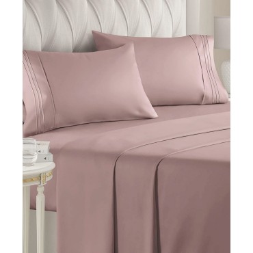 4 Piece Deep Pocket Microfiber (Muted, Vibrant, Heathered) Sheet Set - 4 Piece Deep Pocket ...