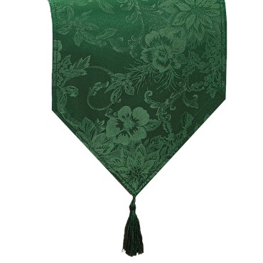 Poinsettia Jacquard Holiday Table Runner  Poinsettia Jacquard...