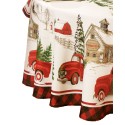 Vintage Christmas Tree Farm Holiday Round Tablecloth 70