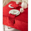 Poinsettia Palace Raised Jacquard Tablecloth, 60