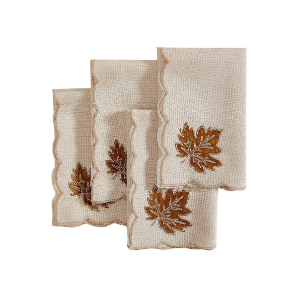 Happy Fall Leaves Cutwork Napkins Set of 4