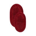 Oval Solid Non-Skid Washable Cotton 2 Piece Bath Rug Set