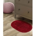 Oval Solid Non-Skid Washable Cotton 2 Piece Bath Rug Set