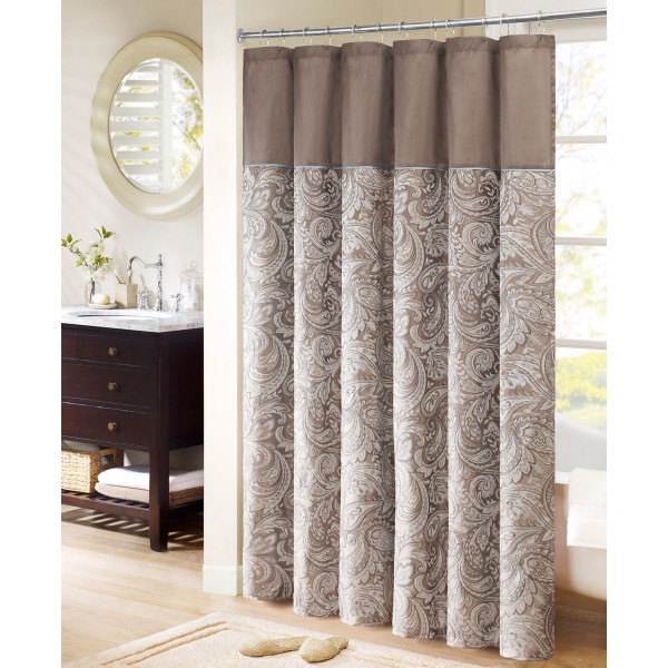 Jacquard Beaded Shower Curtain, 72