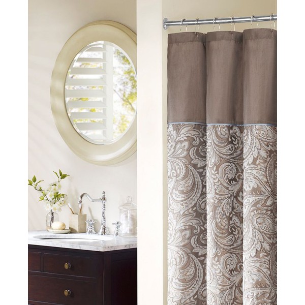 Jacquard Beaded Shower Curtain, 72