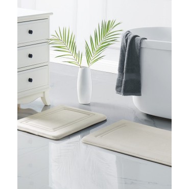 Antimicrobial Memory Foam Bath Rug, Set of 2 Antimicrobial Memory...