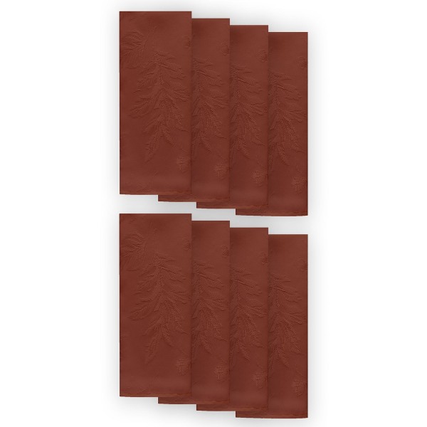 Elegant Woven Leaves Jacquard Damask Napkin, Set of 8