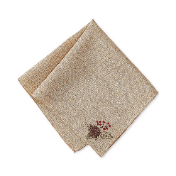 Pinecone Cutwork Fabric Napkins, Set of 4