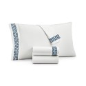 Chain Links Embroidered 100% Pima Cotton 4-Pc. Sheet Set, 